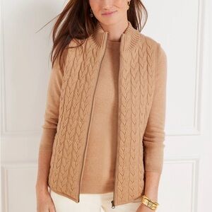 Talbot’s Women's Tan Cable Knit Sweater Vest